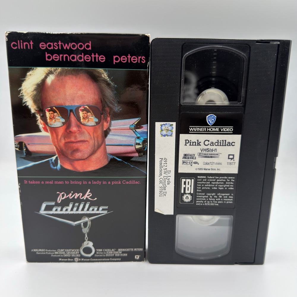 Pink‎ Cadillac VHS 1989 Clint Eastwood Bernadette Peters Warner Home Video 11877